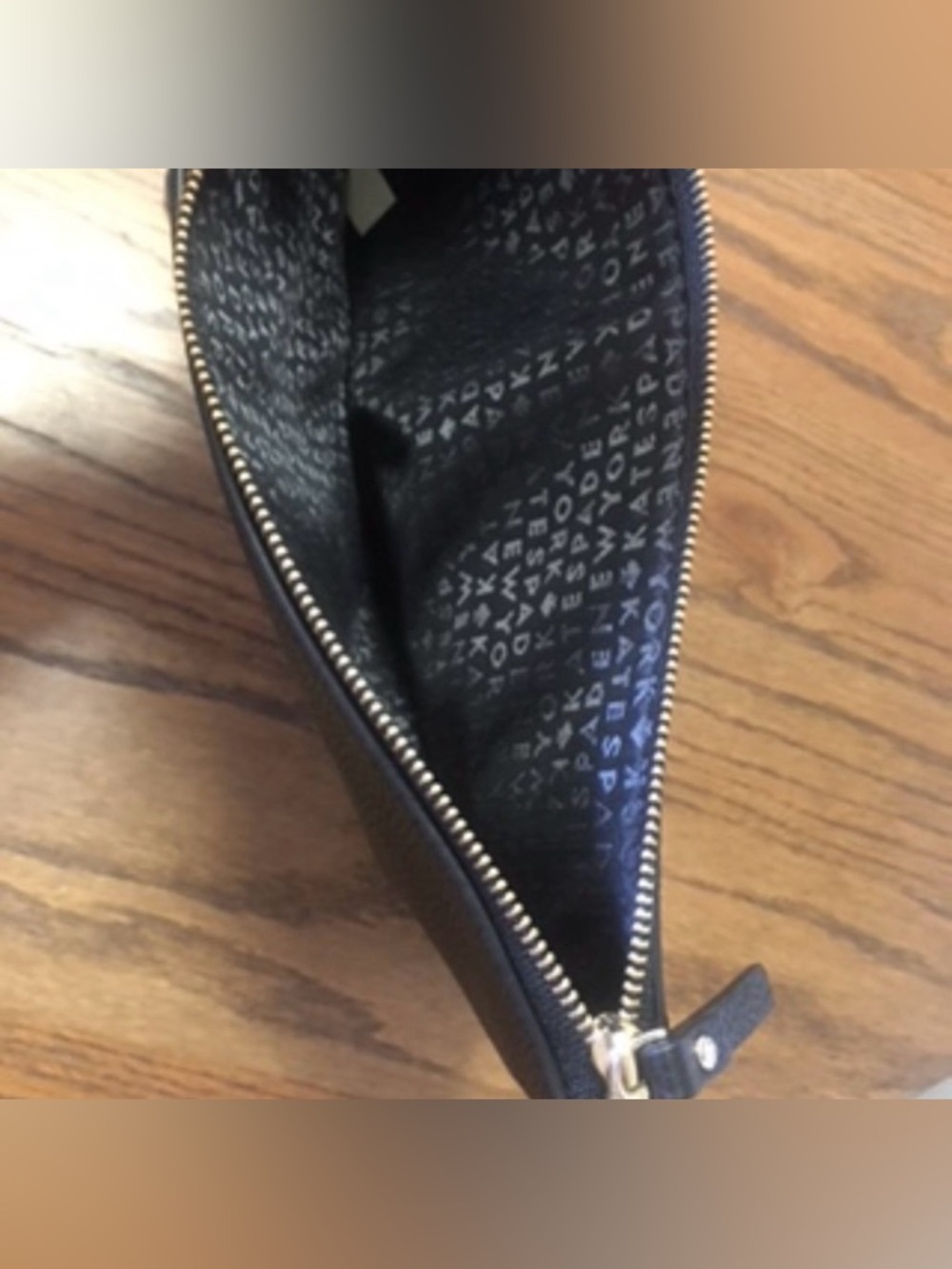 NWOT Kate Spade New York Leather Clutch/Pouch Black - Picture 2 of 6